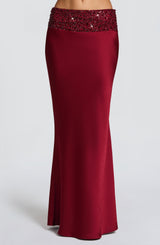 Fioreclo Irina Maxi Skirt in Burgundy