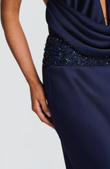 Fioreclo Irina Maxi Skirt in Navy