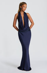 Fioreclo Irina Maxi Skirt in Navy