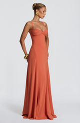 Fioreclo Iriya Maxi Dress in Burnt Orange