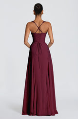 Fioreclo Iriya Maxi Dress in Cherry Lacquer