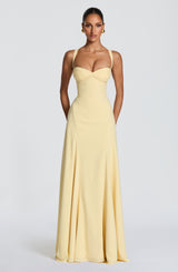 Fioreclo Iriya Maxi Dress in Lemon