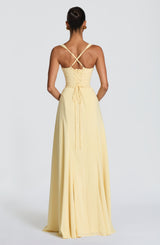 Fioreclo Iriya Maxi Dress in Lemon
