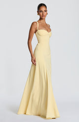Fioreclo Iriya Maxi Dress in Lemon