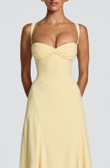 Fioreclo Iriya Maxi Dress in Lemon