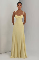 Fioreclo Iriya Maxi Dress in Lemon