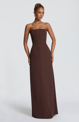 Fioreclo Irmena Maxi Dress in Plum Brown