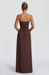 Fioreclo Irmena Maxi Dress in Plum Brown