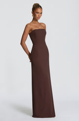 Fioreclo Irmena Maxi Dress in Plum Brown