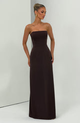 Fioreclo Irmena Maxi Dress in Plum Brown