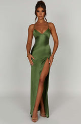 Fioreclo Isabeau Maxi Dress in Emerald