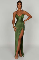 Fioreclo Isabeau Maxi Dress in Emerald