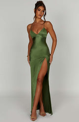 Fioreclo Isabeau Maxi Dress in Emerald