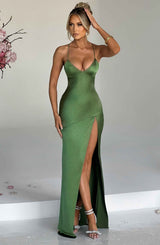Fioreclo Isabeau Maxi Dress in Emerald