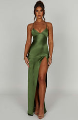 Fioreclo Isabeau Maxi Dress in Emerald