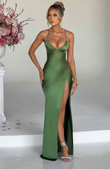 Fioreclo Isabeau Maxi Dress in Emerald