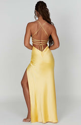 Fioreclo Isabeau Maxi Dress in Lemon