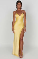 Fioreclo Isabeau Maxi Dress in Lemon