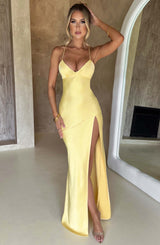 Fioreclo Isabeau Maxi Dress in Lemon