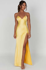 Fioreclo Isabeau Maxi Dress in Lemon