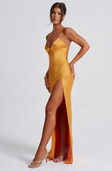 Fioreclo Isabeau Maxi Dress in Tangerine