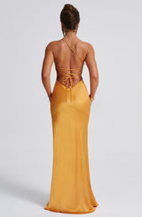 Fioreclo Isabeau Maxi Dress in Tangerine