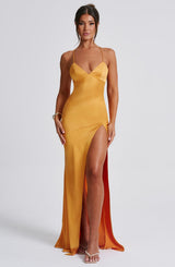 Fioreclo Isabeau Maxi Dress in Tangerine