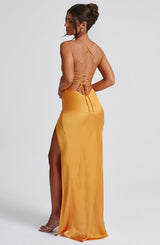 Fioreclo Isabeau Maxi Dress in Tangerine