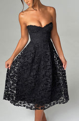 Fioreclo Ishara Midi Dress in Black