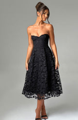 Fioreclo Ishara Midi Dress in Black