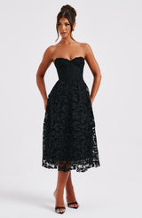 Fioreclo Ishara Midi Dress in Black