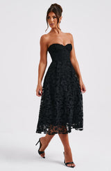 Fioreclo Ishara Midi Dress in Black