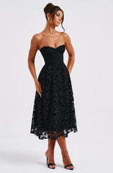 Fioreclo Ishara Midi Dress in Black