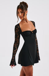Fioreclo Jacinthe Mini Dress in Black