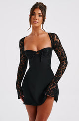 Fioreclo Jacinthe Mini Dress in Black