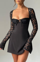 Fioreclo Jacinthe Mini Dress in Black