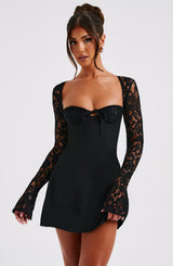 Fioreclo Jacinthe Mini Dress in Black