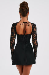Fioreclo Jacinthe Mini Dress in Black
