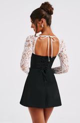 Fioreclo Jacinthe Mini Dress in Black/White