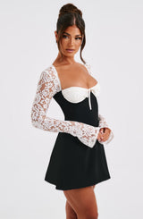 Fioreclo Jacinthe Mini Dress in Black/White