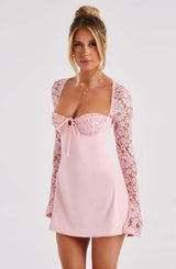 Fioreclo Jacinthe Mini Dress in Blush