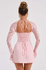 Fioreclo Jacinthe Mini Dress in Blush