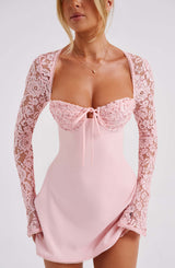 Fioreclo Jacinthe Mini Dress in Blush
