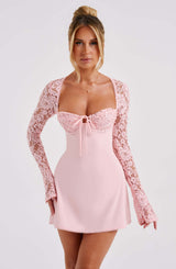 Fioreclo Jacinthe Mini Dress in Blush