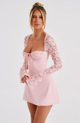 Fioreclo Jacinthe Mini Dress in Blush