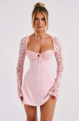 Fioreclo Jacinthe Mini Dress in Blush
