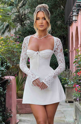 Fioreclo Jacinthe Mini Dress in Ivory