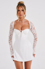 Fioreclo Jacinthe Mini Dress in Ivory