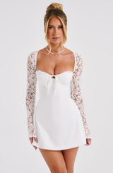Fioreclo Jacinthe Mini Dress in Ivory