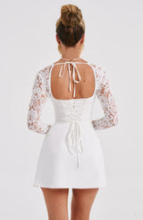 Fioreclo Jacinthe Mini Dress in Ivory